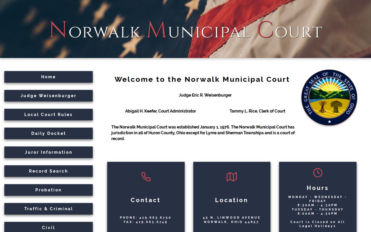Huron County Norwalk Municipal Court warrant and case record source